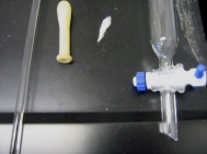 Cotton Plug and Glass Rod. The pipette bulb is shown for scale.
